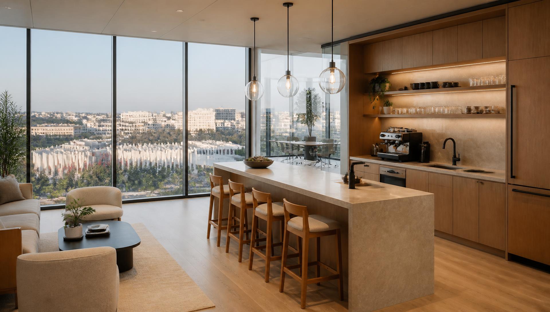 Floor kitchenette & pantry lounge overlooking Museum Row